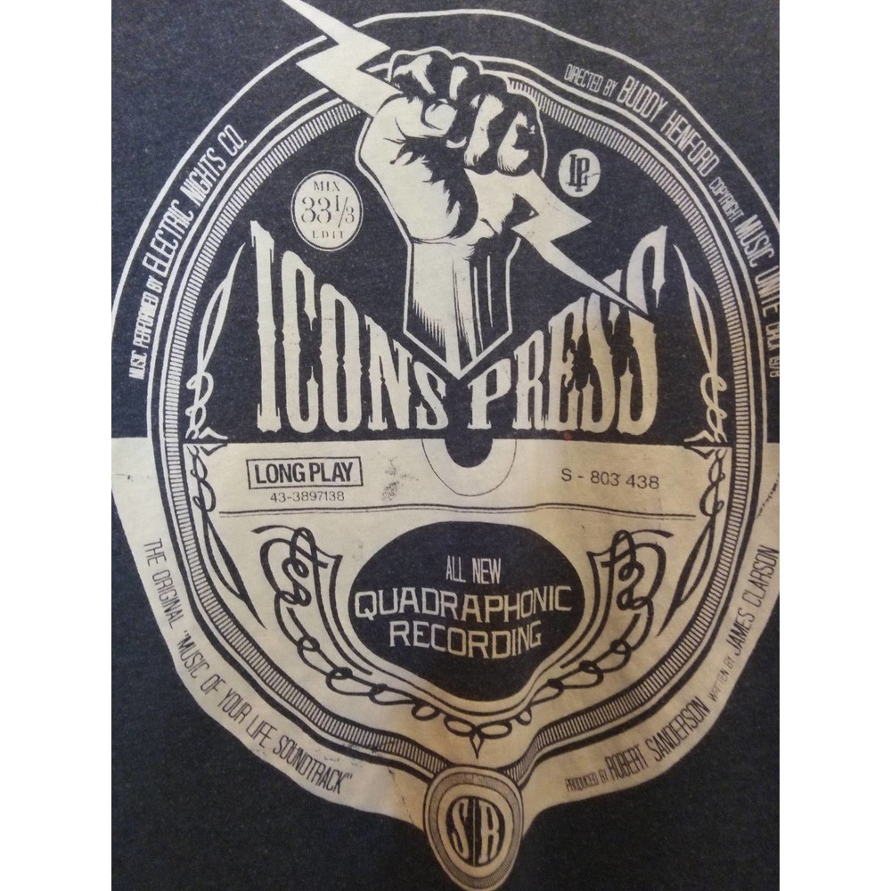 ICONS Press Retro Style Quadraphonic Recording T-Shirt, Unisex Size Medium